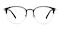 Norfolk Black/Silver Round Metal Eyeglasses