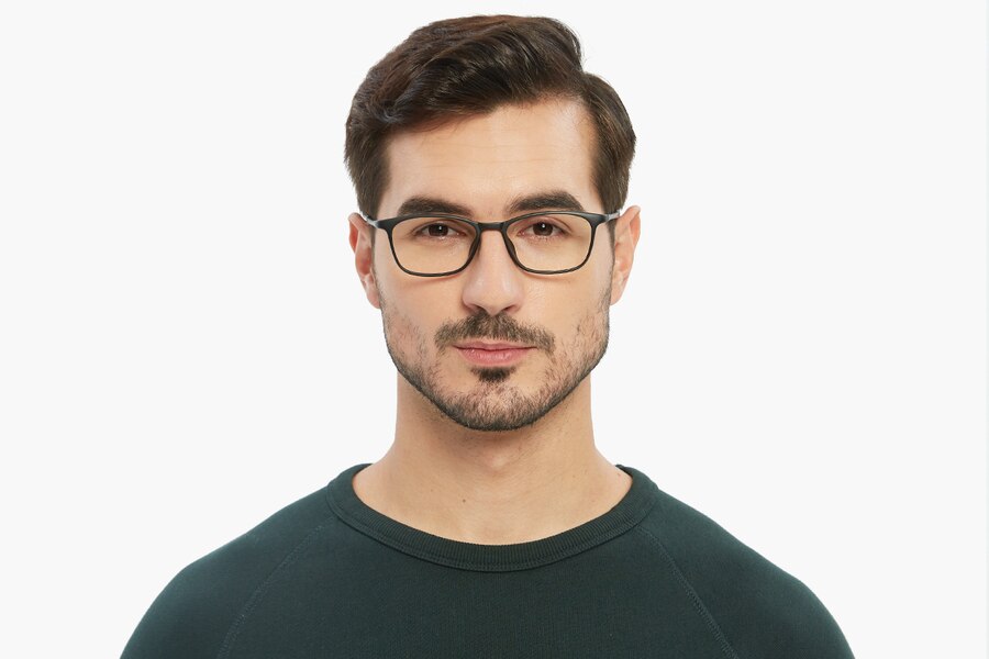 Kelowna Rectangle Black FullFrame Ultem Eyeglasses