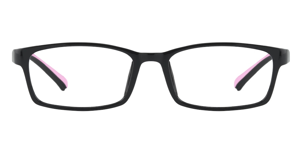 Naperville Black/Pink Rectangle TR90 Eyeglasses