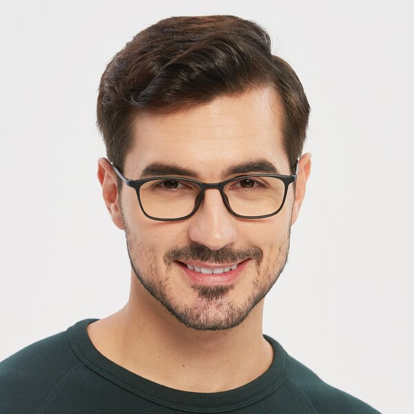 Kelowna Rectangle Black FullFrame Ultem Eyeglasses