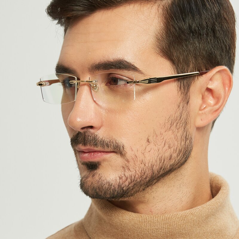 Gabriel Golden Rectangle Metal Eyeglasses