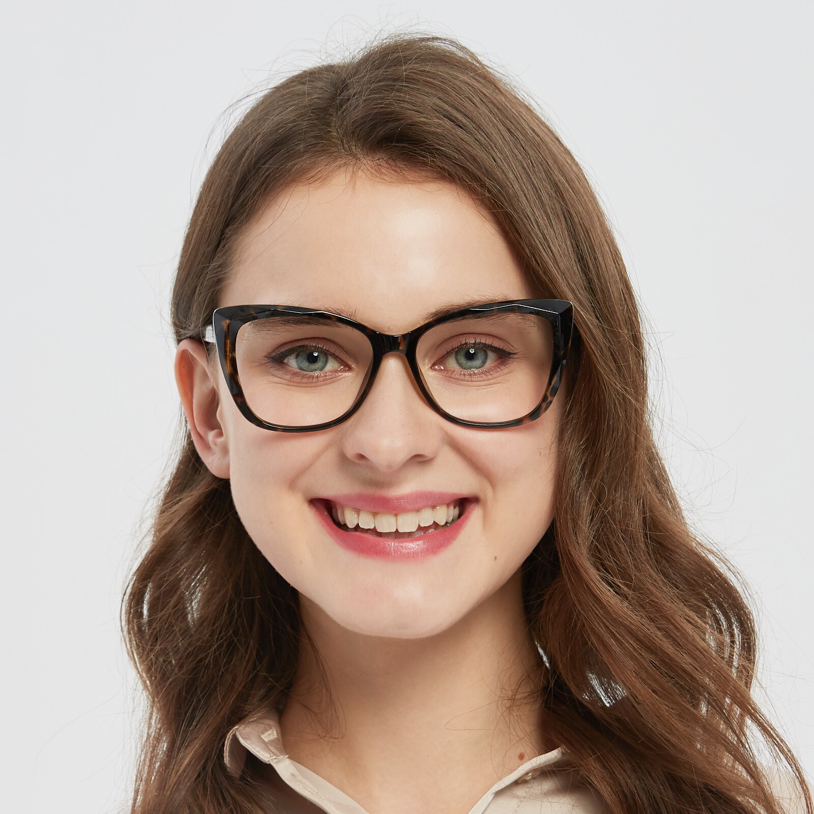 Cat Eye Eyeglasses, Full Frame Tortoise Plastic - FP2084