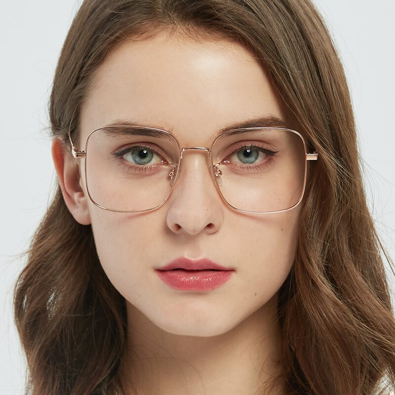 Oneida Rose Gold Square Titanium Eyeglasses
