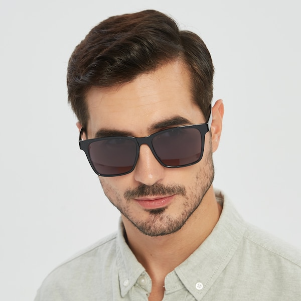 Spender Square Black Full-Frame TR90 Sunglasses | GlassesShop