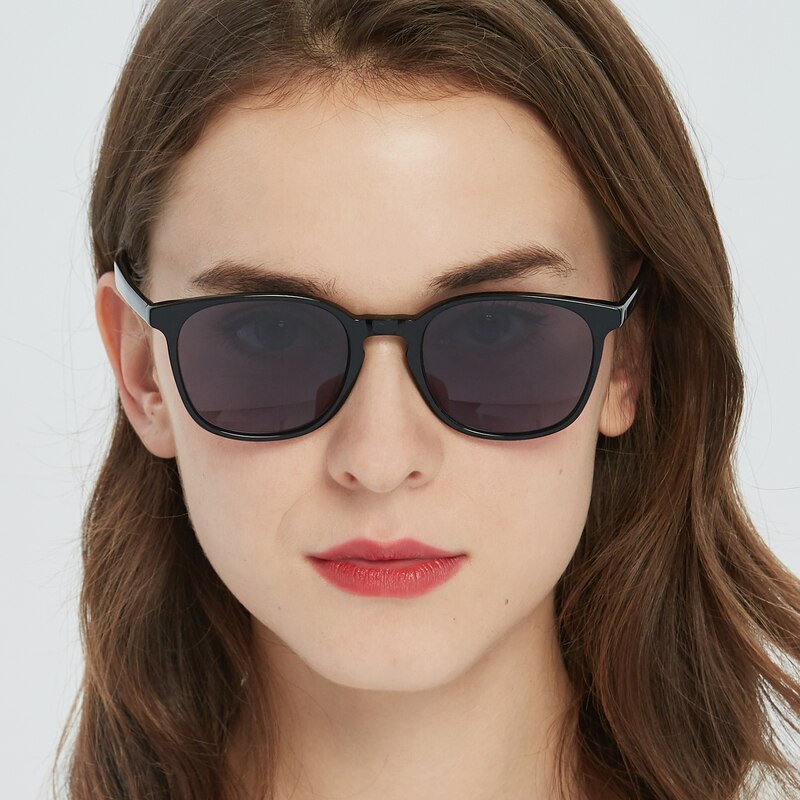 Aurora Black Rectangle Acetate Sunglasses