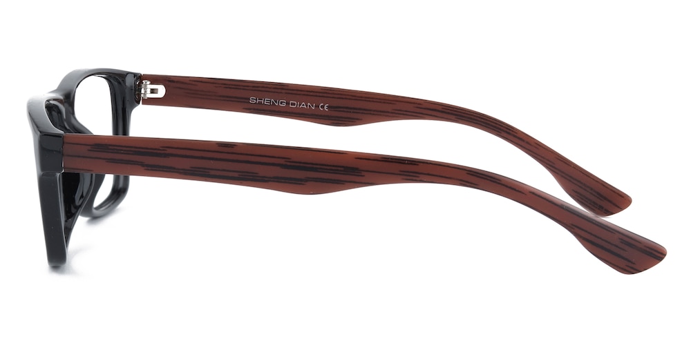 Hillsborough Black/Chocolate Rectangle Plastic Eyeglasses