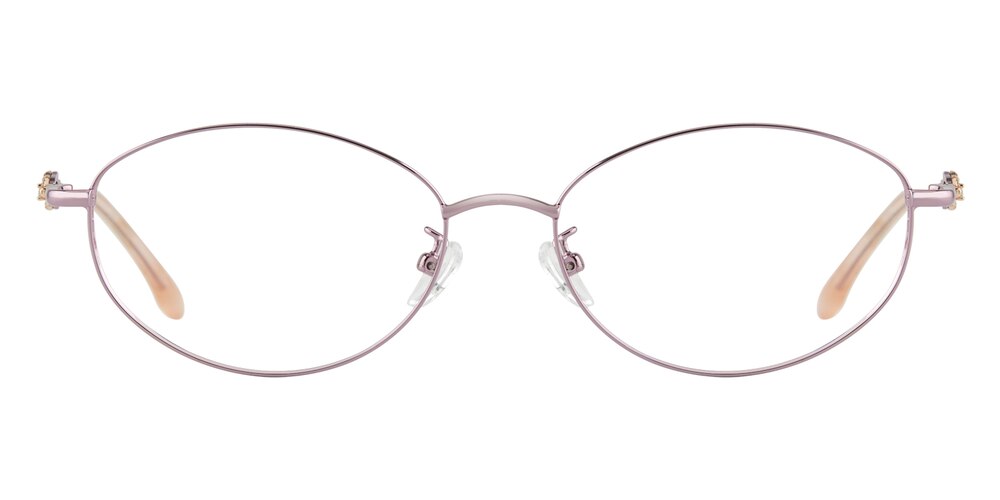 Faithe Pink Oval Metal Eyeglasses