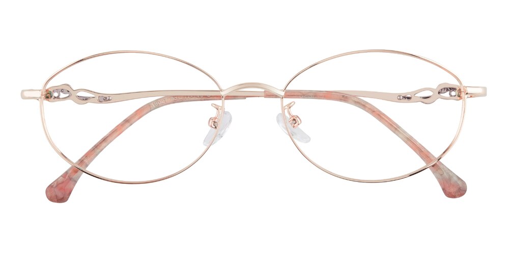 Faithe Rose Gold Oval Metal Eyeglasses