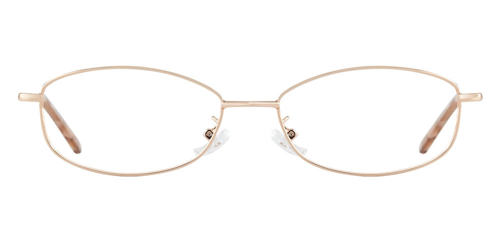 Mamie Rose Gold Oval Metal Eyeglasses