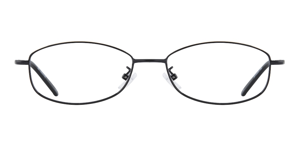Mamie Black Oval Metal Eyeglasses