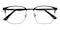 Alston Black/Gunmetal Rectangle Titanium Eyeglasses