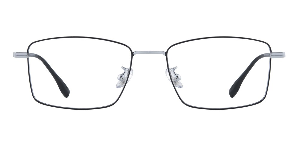 Chapman Black/Silver Rectangle Titanium Eyeglasses