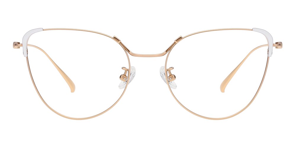 Susanna Rose Gold/White Cat Eye Titanium Eyeglasses