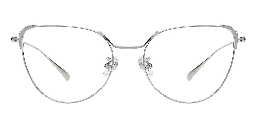 Susanna Silver Cat Eye Titanium Eyeglasses