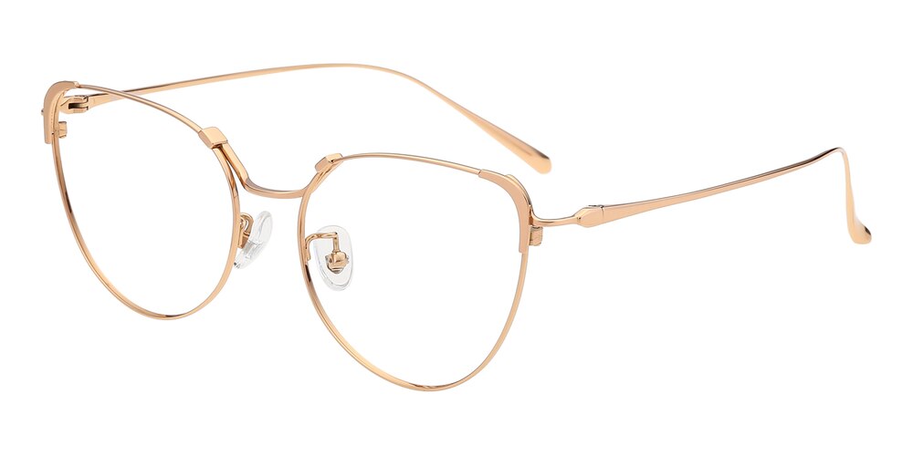Susanna Rose Gold Cat Eye Titanium Eyeglasses