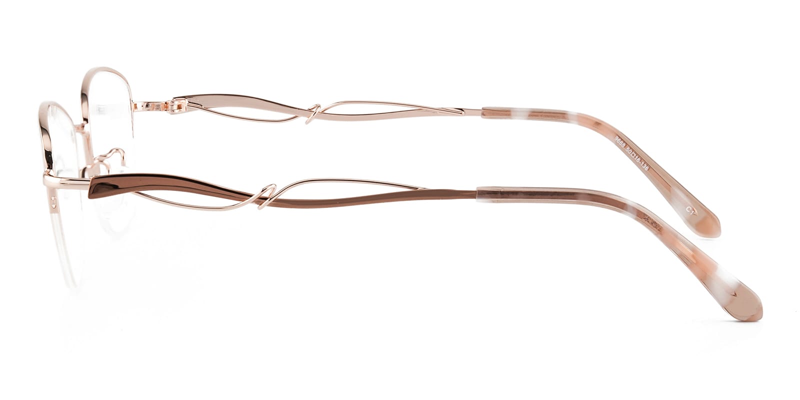 Kitchener Oval Rose Gold Semi Rimless Metal Eyeglasses GlassesShop