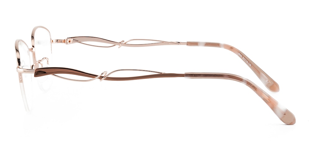 Kitchener Rose Gold Oval Metal Eyeglasses