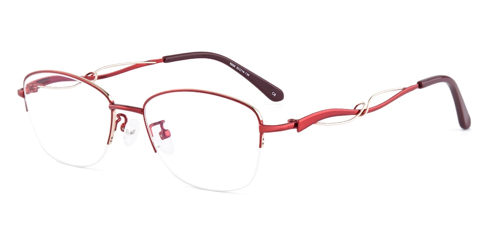 Kitchener Red Oval Metal Eyeglasses