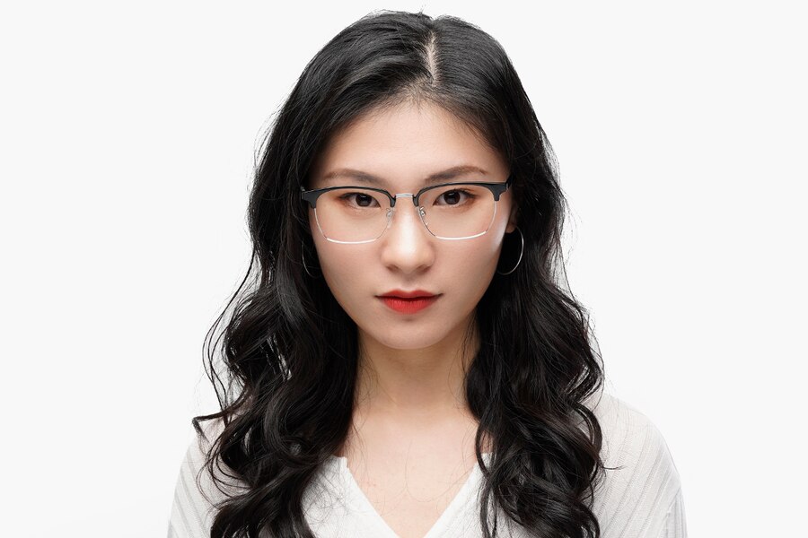 Bainbridge Rectangle Black/Silver FullFrame TR90 Eyeglasses