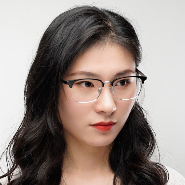 Bainbridge Rectangle Black/Silver FullFrame TR90 Eyeglasses