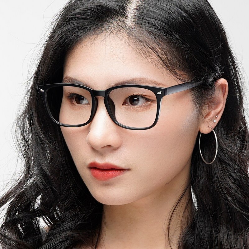 Indianapolis Black Rectangle TR90 Eyeglasses
