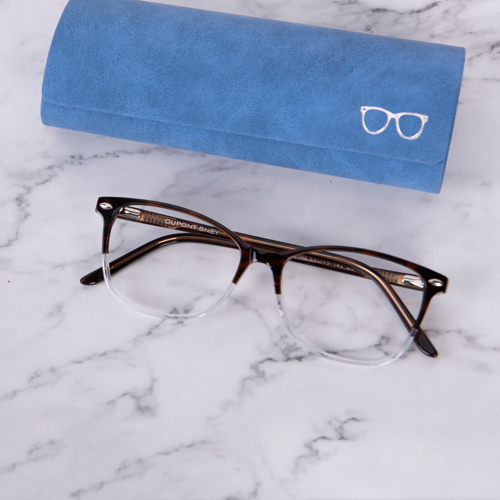 Oval,Classic Wayframe,Horn Eyeglasses, Full Frame Brown/Crystal Plastic - FZ1298