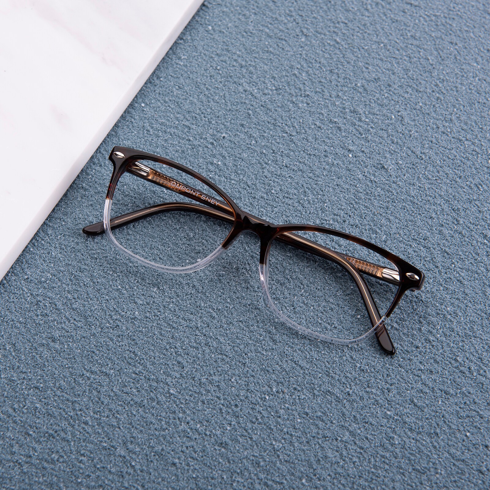 Oval,Classic Wayframe,Horn Eyeglasses, Full Frame Brown/Crystal Plastic - FZ1298