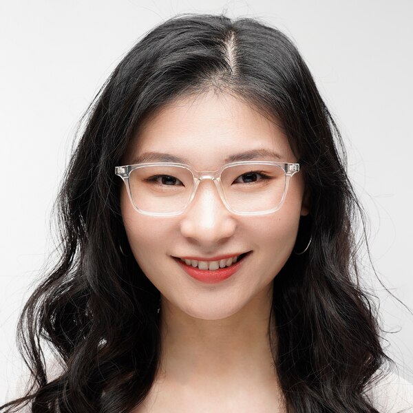 Lubbock Rectangle Crystal/Black Full TR90 Eyeglasses