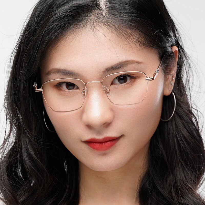 Topeka Square Rose Gold Eyeglasses