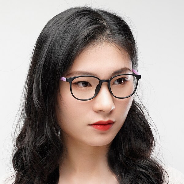 Yonkers Round Black/Purple FullFrame TR90 Eyeglasses