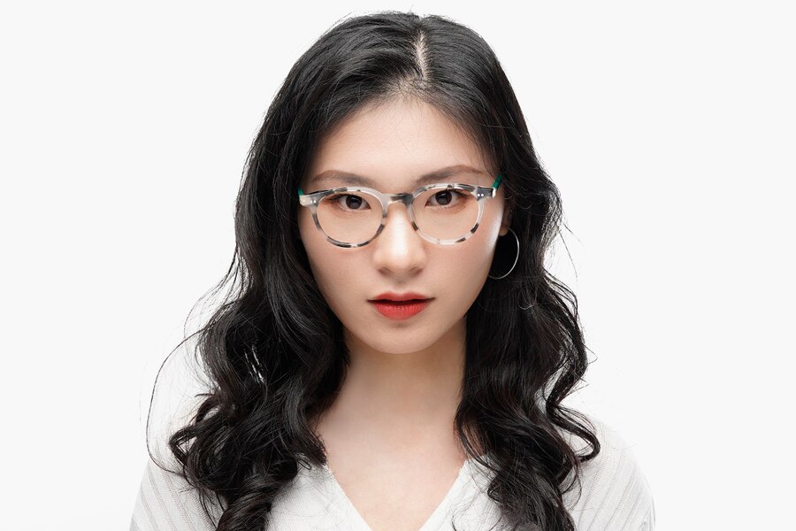 Oklahoma Round Petal Tortoise/Green Eyeglasses