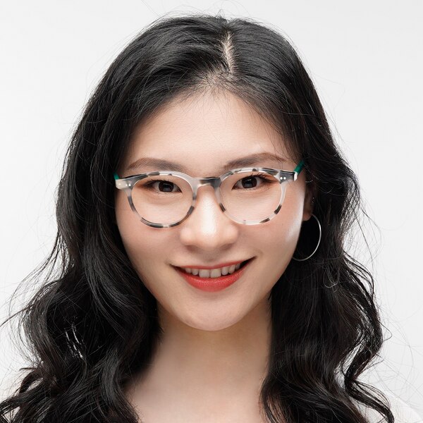 Oklahoma Round Petal Tortoise/Green Eyeglasses