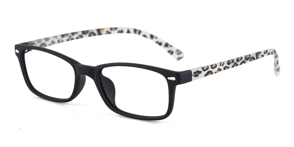 Evansville Black Rectangle TR90 Eyeglasses