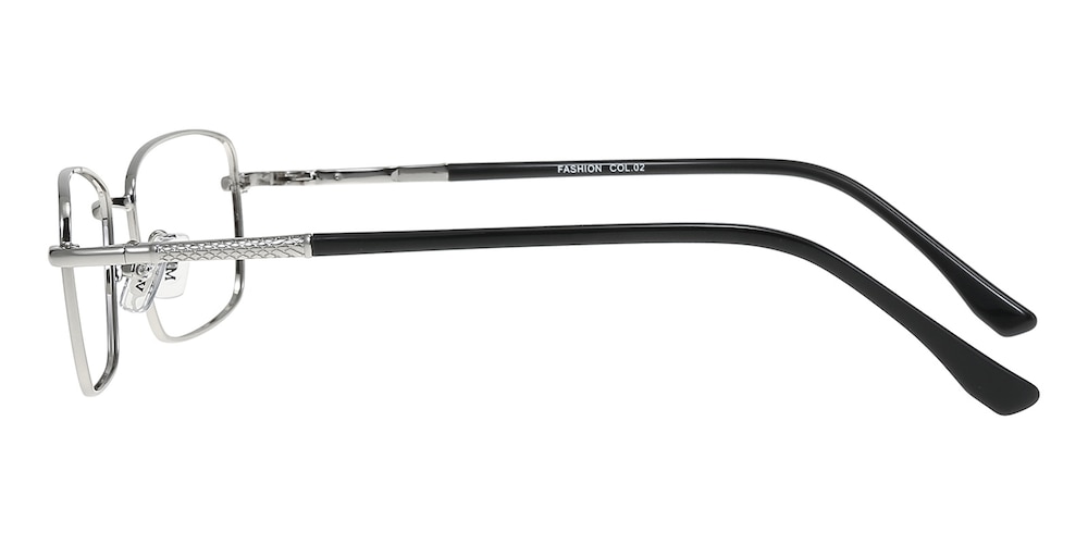 Chad Silver Rectangle Metal Eyeglasses