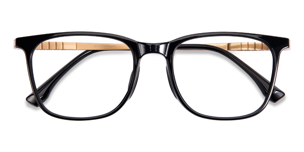 Ludington Black/Golden Rectangle TR90 Eyeglasses