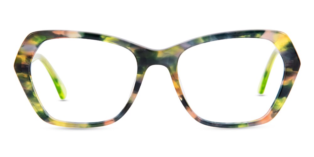 Deirdre Multicolor/Green Polygon Acetate Eyeglasses