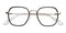 Hammond Black/Golden Polygon Acetate Eyeglasses