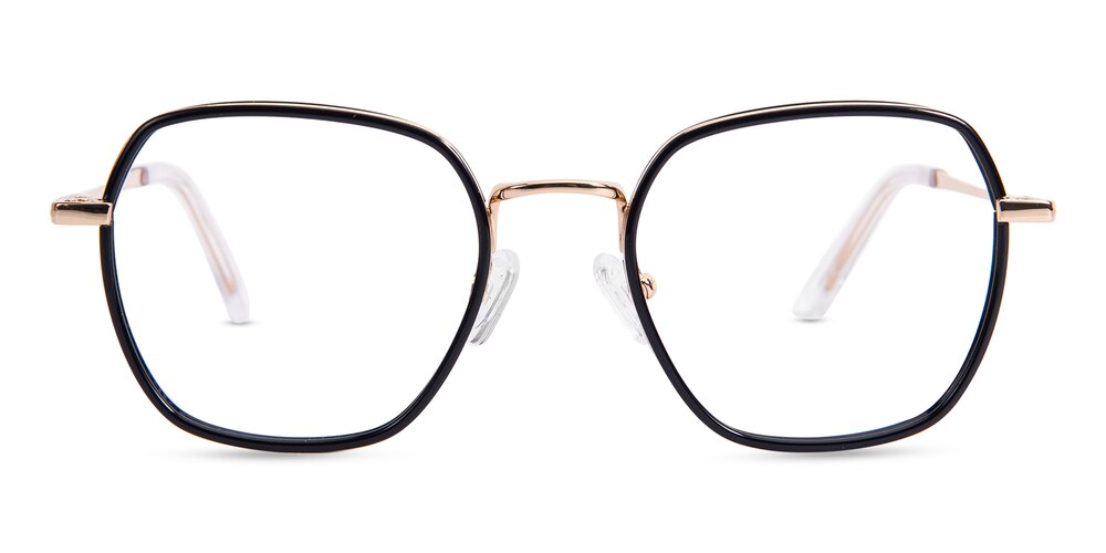 Hammond Black/Golden Polygon Acetate Eyeglasses