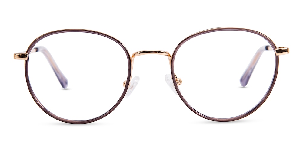 Joliet Gray/Golden Oval Acetate Eyeglasses