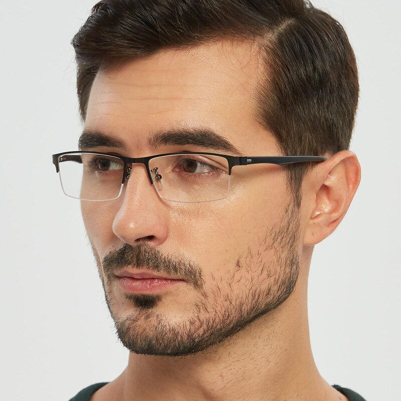Willie Gunmetal Rectangle Metal Eyeglasses