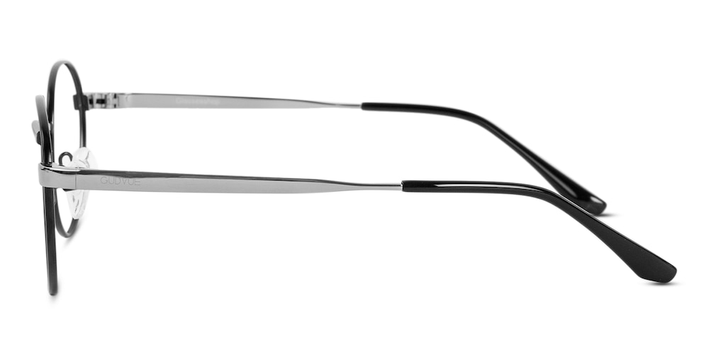 Dryden Black/Silver Oval Stainless Steel Eyeglasses