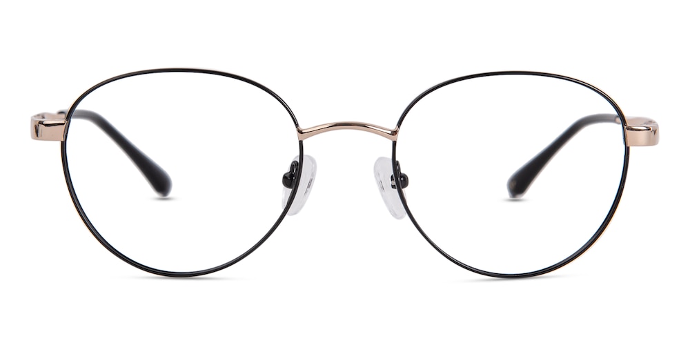 Dryden Black/Golden Oval Stainless Steel Eyeglasses