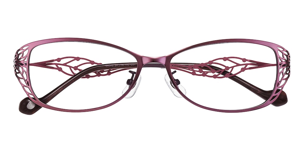 Amelia Purple Oval Metal Eyeglasses