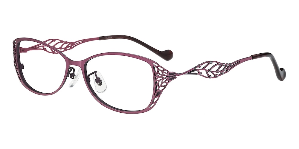 Amelia Purple Oval Metal Eyeglasses
