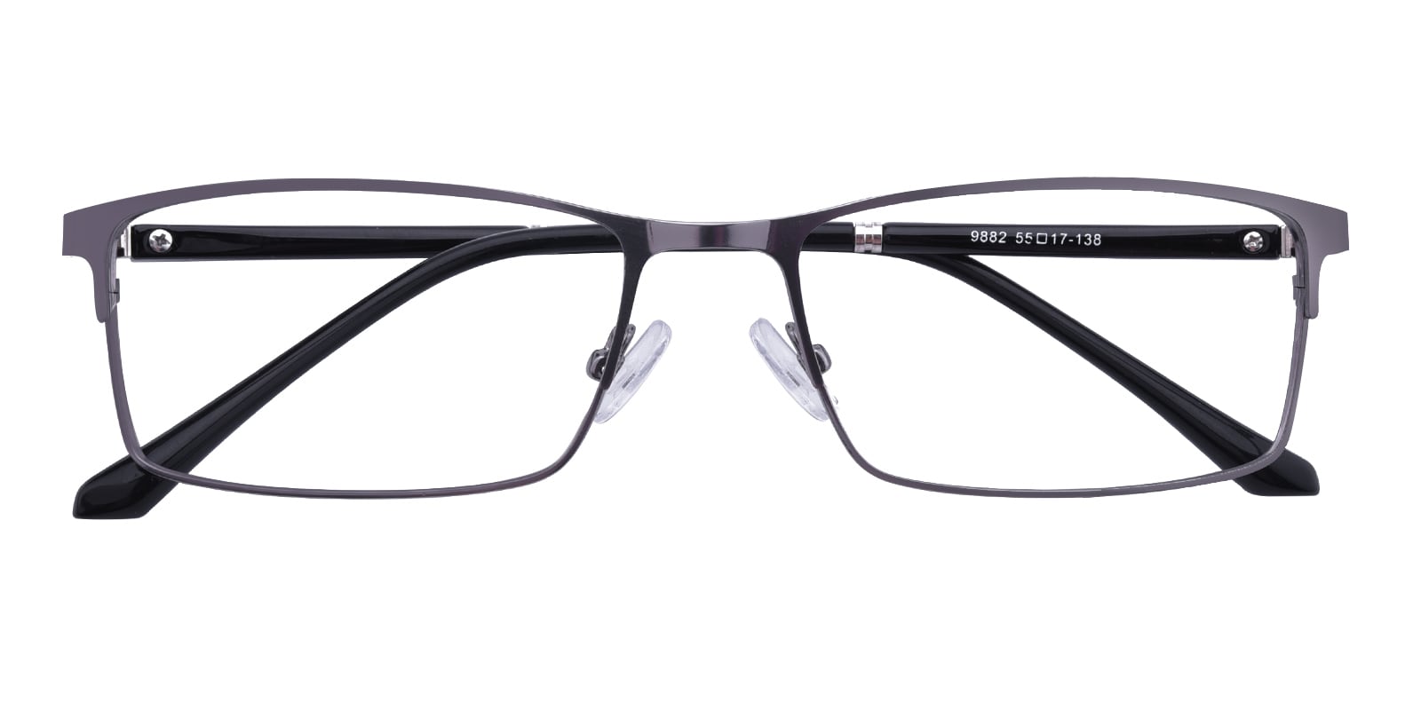 Rectangle Eyeglasses, Full Frame Gunmetal Metal - FM1284