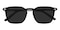 Amarillo Black Square Acetate Sunglasses