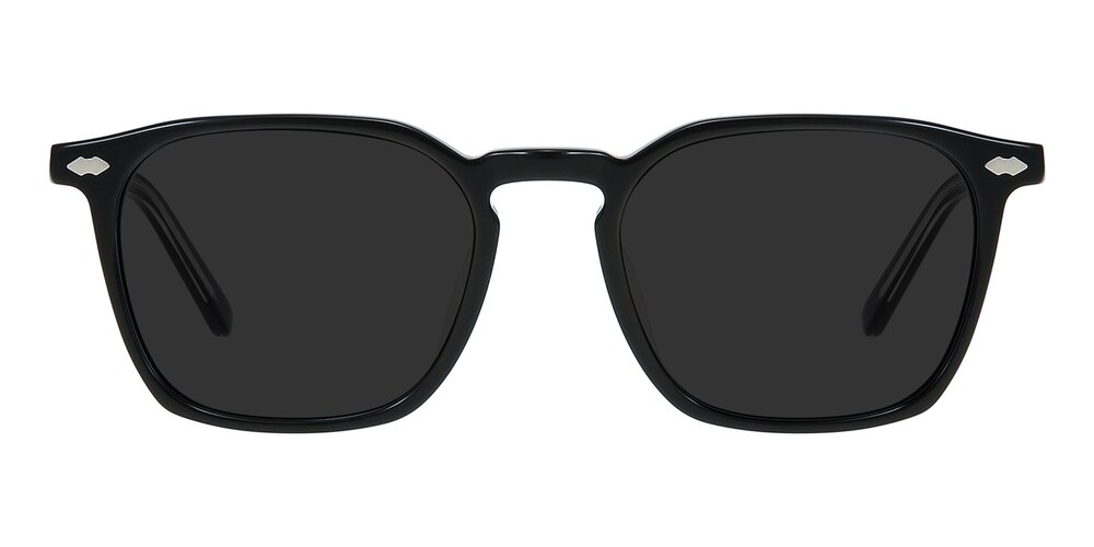 Amarillo Black Square Acetate Sunglasses