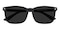 Clarence Black Rectangle TR90 Sunglasses