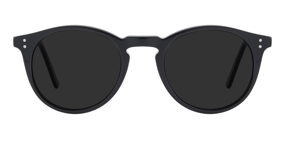 Barstow Black/Golden Round Metal Sunglasses