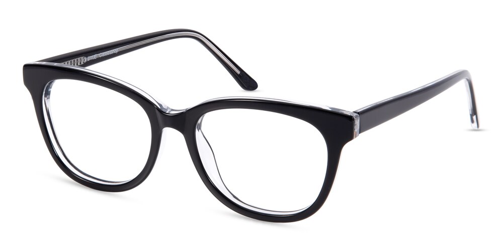 Grace Black Oval Acetate Eyeglasses